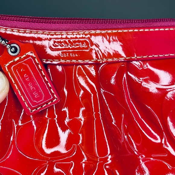 Coach Red Patent Leather Wristlet - Picture 2 of 6